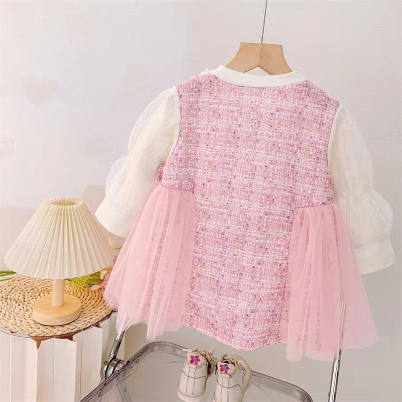 Платье принцессы для девочки в корейском стиле с бантом и длинными рукавами, одежда на весну и осень, новые детские костюмы для вечеринок, 9 месяцев - 3 года