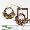 Artificial Flower Rattan Wreath for Front Door Handmade Floral Twig Garland for Weddings Birthday Party Wall Hanging Decor