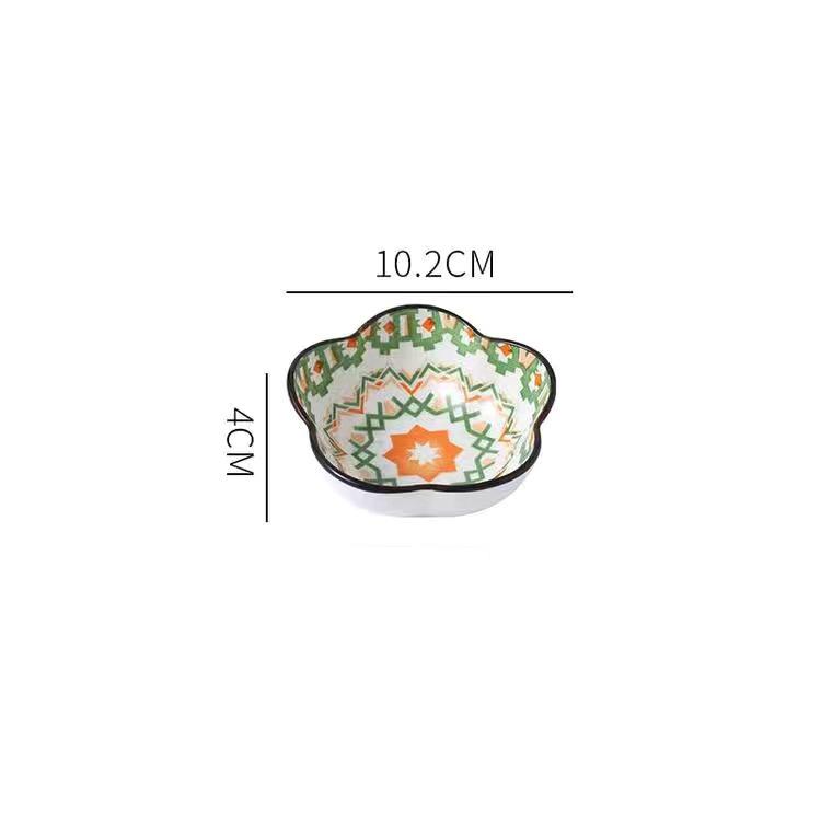 Креативная маленькая тарелка в американском стиле, соус, богемный стиль, маленькая тарелка с геометрическим узором, кухонная практичная приправа, столовая одежда