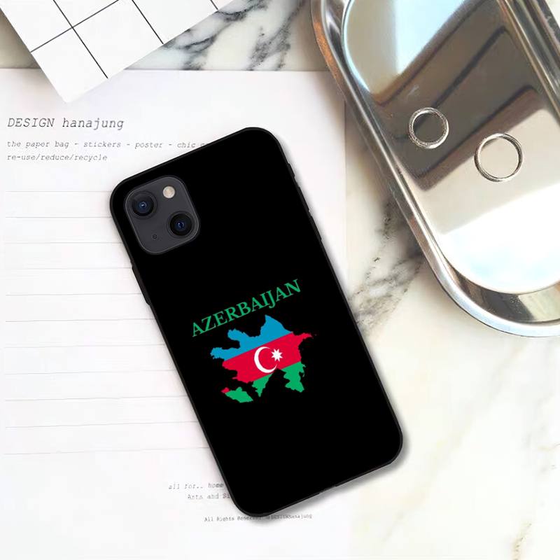 Чехол для телефона с флагом Азербайджана для iPhone 11 12 Mini 13 14 15 Pro XS Max X Plus SE XR Shell
