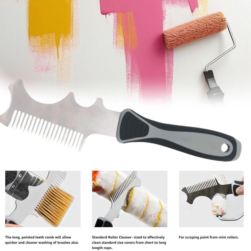 4 in 1 Paint Brush Comb Thickened Stainless Steel Tool  Rollers Cleaning