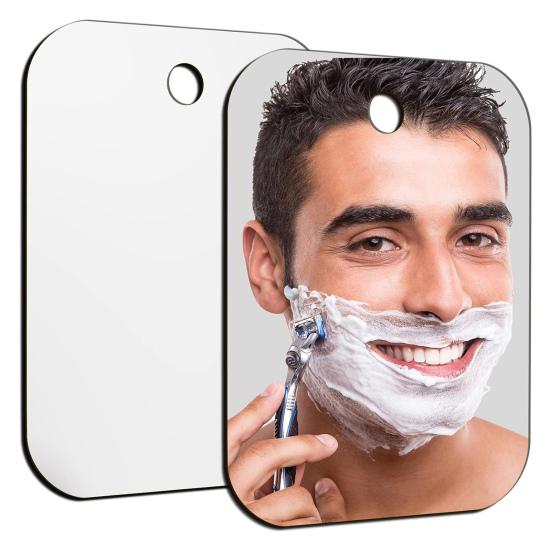 2 шт. акриловое незапотевающее зеркало для душа, портативное дорожное противотуманное зеркало для бритья и макияжа, небьющееся безрамное настенное зеркало для ванной комнаты