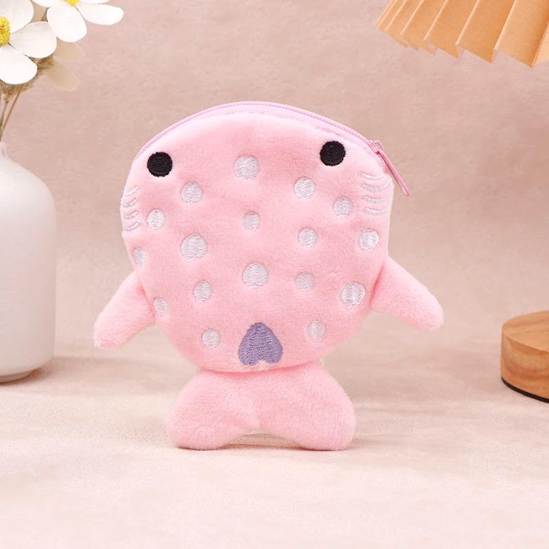 Милый кошелек для монет с изображением китовой акулы, кавайный кошелек, портативный плюшевый мешок для монет, наушники, органайзер для монет, сумка на молнии, детский подарок