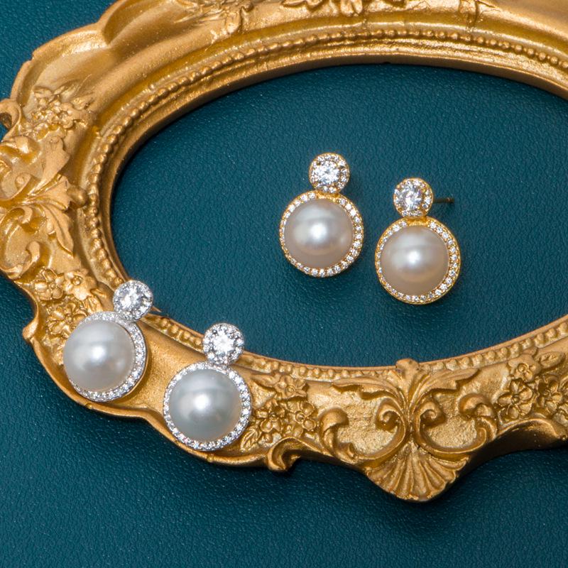 Женские серьги с жемчугом в европейском и американском стиле 2021 года, серебро 925 пробы, пресноводный жемчуг.