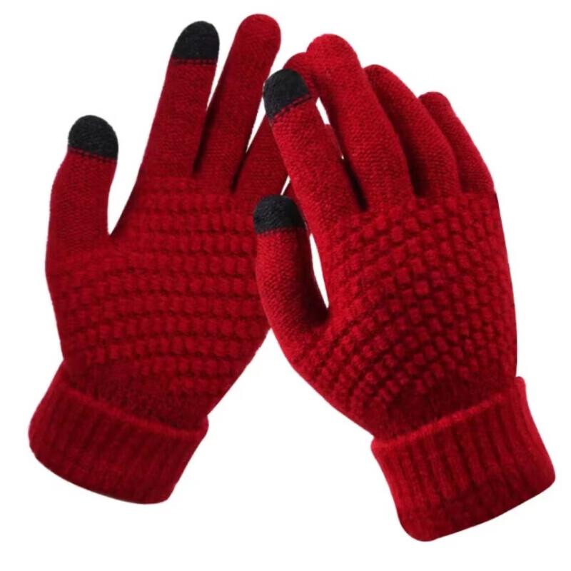 EILEI Warm Red Scarf & Glove Set
