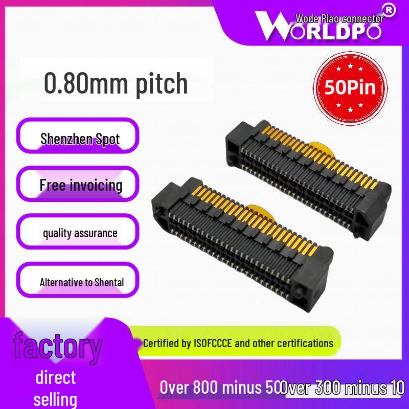 ERF8-025 50-Pin Female Connector, 2 Rows, 7/10mm Mating Height