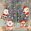 4PCS PVC Christmas Window Stickers Snowman Snowflake Santa Claus Window Electrostatic Sticker Merry Christmas Decals Home Decoration