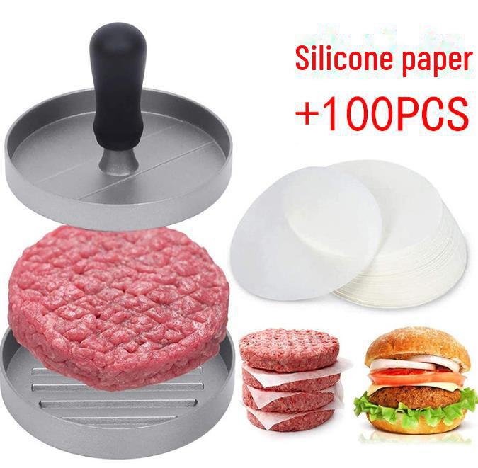 Пресс для гамбургеров из алюминиевого сплава с антипригарным покрытием и пластиковой ручкой