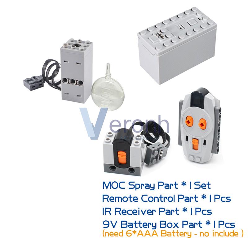 Технический спрей Выхлоп Красный свет Модифицированный блок Совместимый MOC Суперкар Поезд Замок Военная серия Кирпичи Игрушки