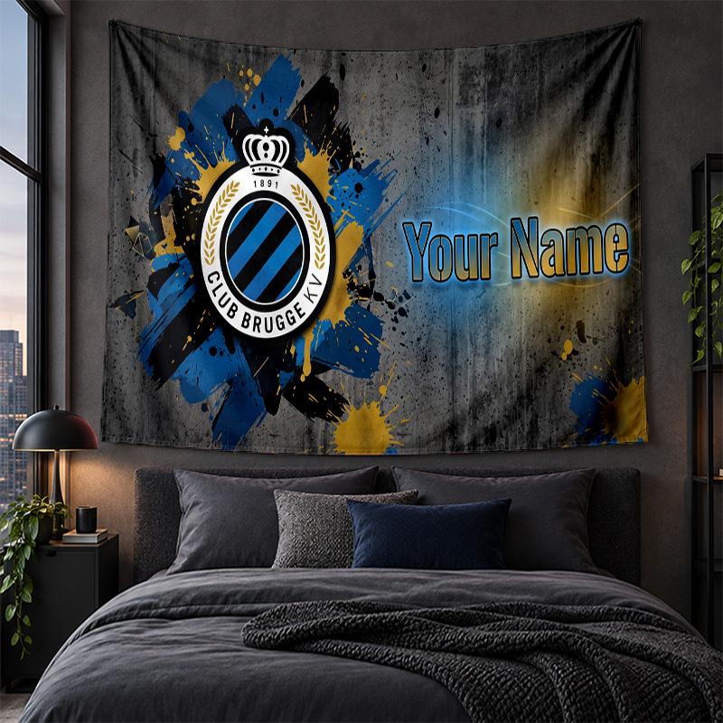 Personalized Tapestry Wall Hanging Club Brugge FC Pattern Art Background Cloth