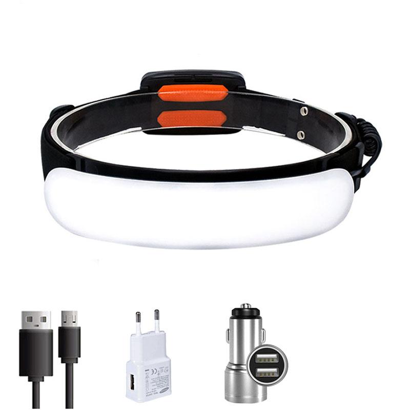 Портативный 31-светодиодный мощный налобный фонарь со встроенным аккумулятором и возможностью зарядки через USB, водонепроницаемый фонарик с широким углом обзора для кемпинга и рыбалки