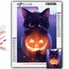 Diamond Embroidery Halloween Pumpkin And Black Cat 5D DIY Diamond Painting Cross Stitch Rhinestone