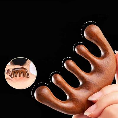 Сандаловая расческа для волос, расслабляющий массажер акупунктурных точек для кожи головы, портативная расческа с деревянной ручкой, антистатическая, для улучшения кровообращения, для массажа меридианов кожи головы