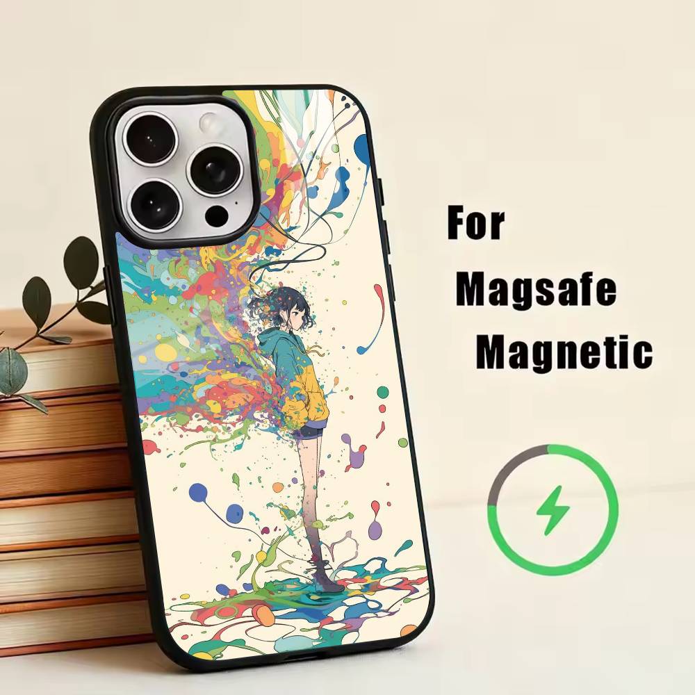 C-Cartoon illustration  Phone Case For iPhone17,16,15,14,13,12,11 Plus,Pro Magnetic For Magsafe Wireless Charging