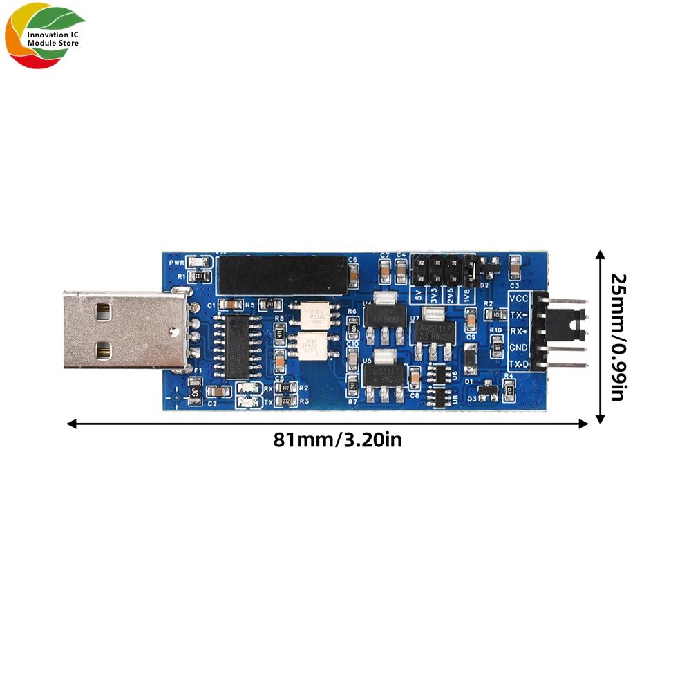 Модуль последовательного порта с фотоэлектрической изоляцией CH340 USB-TTL 5V3.3V2.5V1.8V Четырехуровневый USB-интерфейс