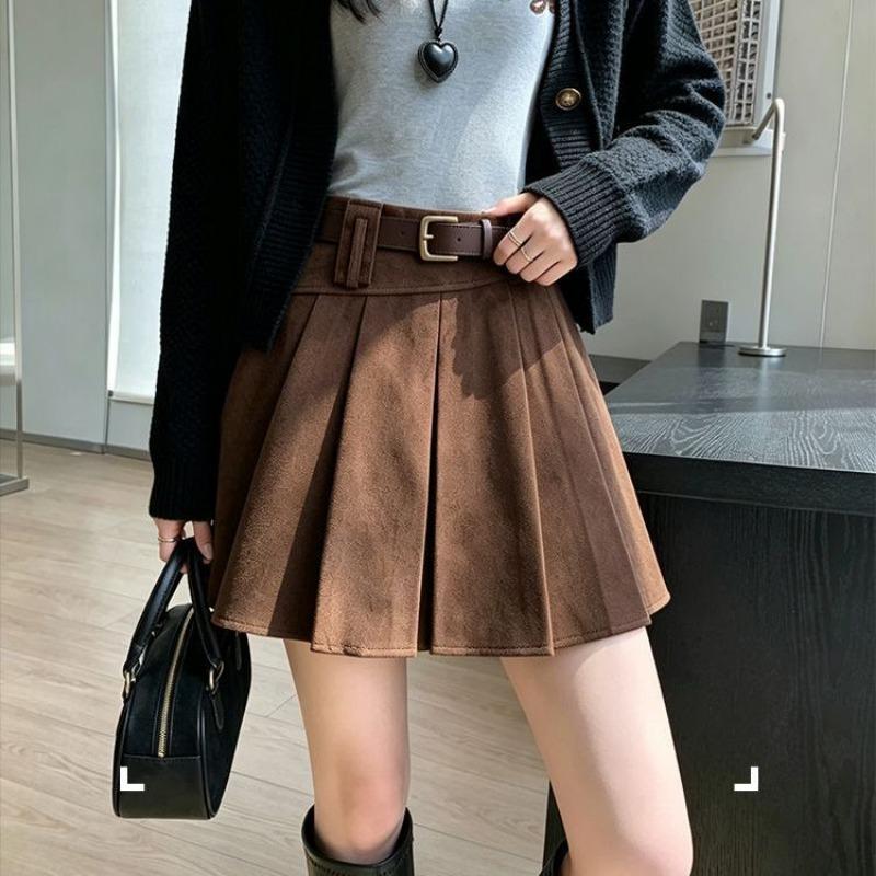 Women's Retro Skirt: High-Waisted, Sweet, and Cute Short Skirt for Fall/Winter