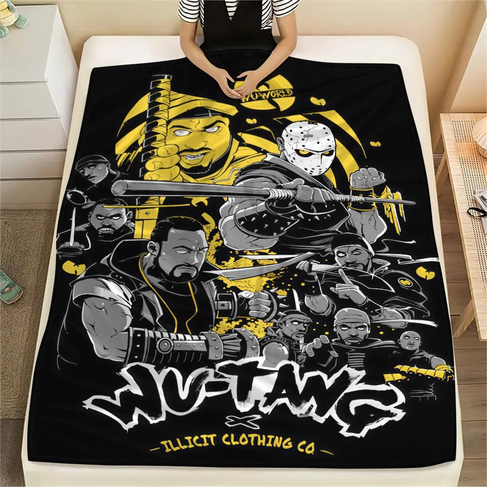 1 шт. Фланелевое одеяло с принтом Wu-Tang Clan, Высокое качество, Удобное для всех сезонов, Декор для дома, Тепло и комфорт