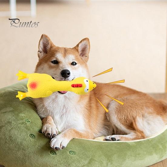 Латексная игрушка-курица для собак со звуком, избавляющая от скуки, игрушка для чистки зубов, молярная игрушка, устойчивая к укусам, забавная пищащая игрушка-курица для собак, жевательная игрушка