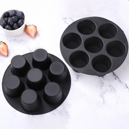 Силиконовые формочки для кексов, 7 формочек для кексов, противень с антипригарным покрытием, пищевые формочки для шоколадных тортов, аксессуары для фритюрницы