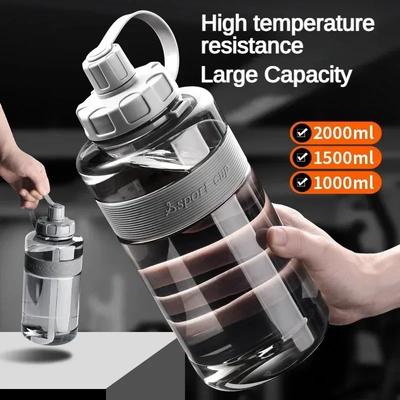Спортивная Фитнес Большая Емкость Кружка для Воды Термостойкая На Открытом Воздухе Портативная Здоровый Материал Герметичная Непротекающая Бутылки для Воды с Трубочкой