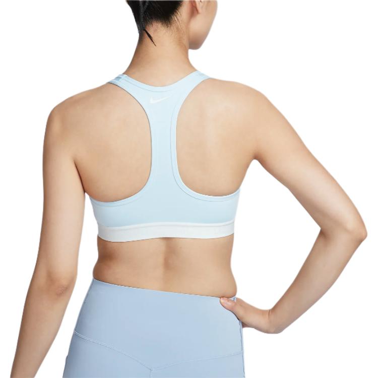 Nike Swoosh Dri-Fit Средняя поддержка Быстросохнущий Универсальный Дышащий Спортивный бюстгальтер Женское нижнее белье Ледниково-голубой HQ4741474