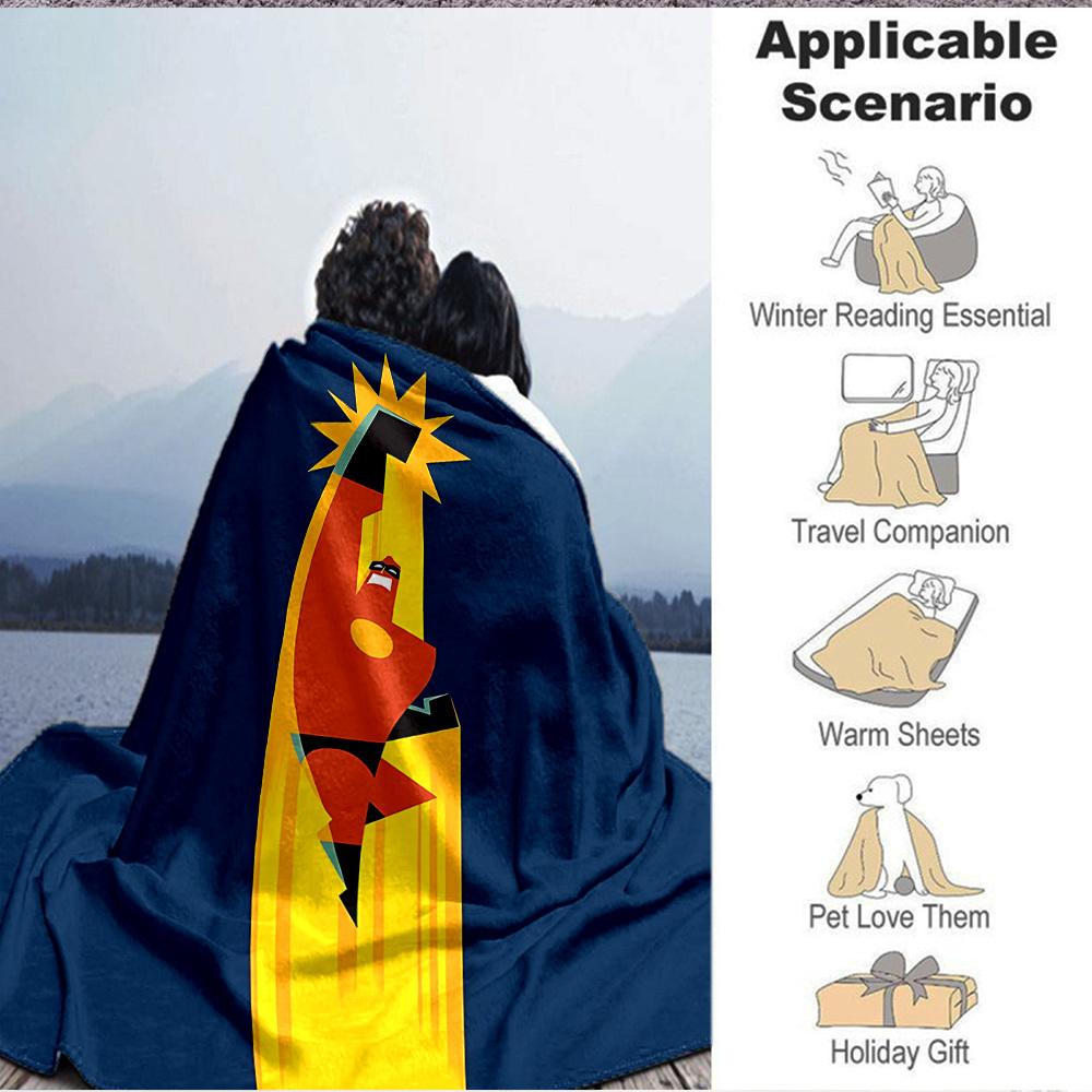 1pc Superhero Flight Flannel Throw Blanket Lightweight Soft Warm All Season Blanket for Sofa, Bed, Travel,L1028153