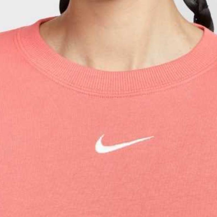 Nike Phnx Flc Os Длинный рукав Круглый свитер Женские толстовки Розовый FZ4271-814