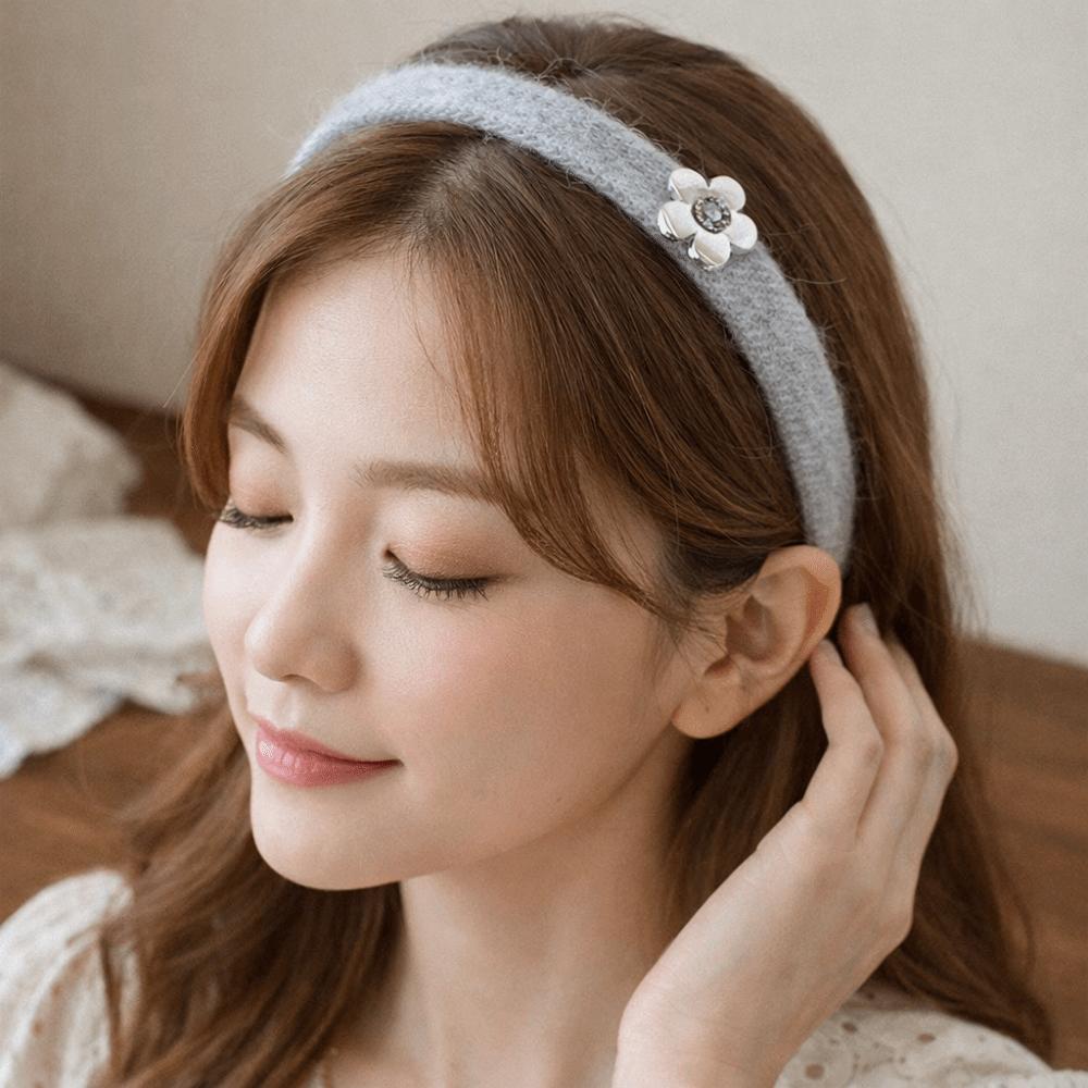 Exquisite Retro Headband Korean Style Thin Edge Hairband Flower Knitted Hair Band Women
