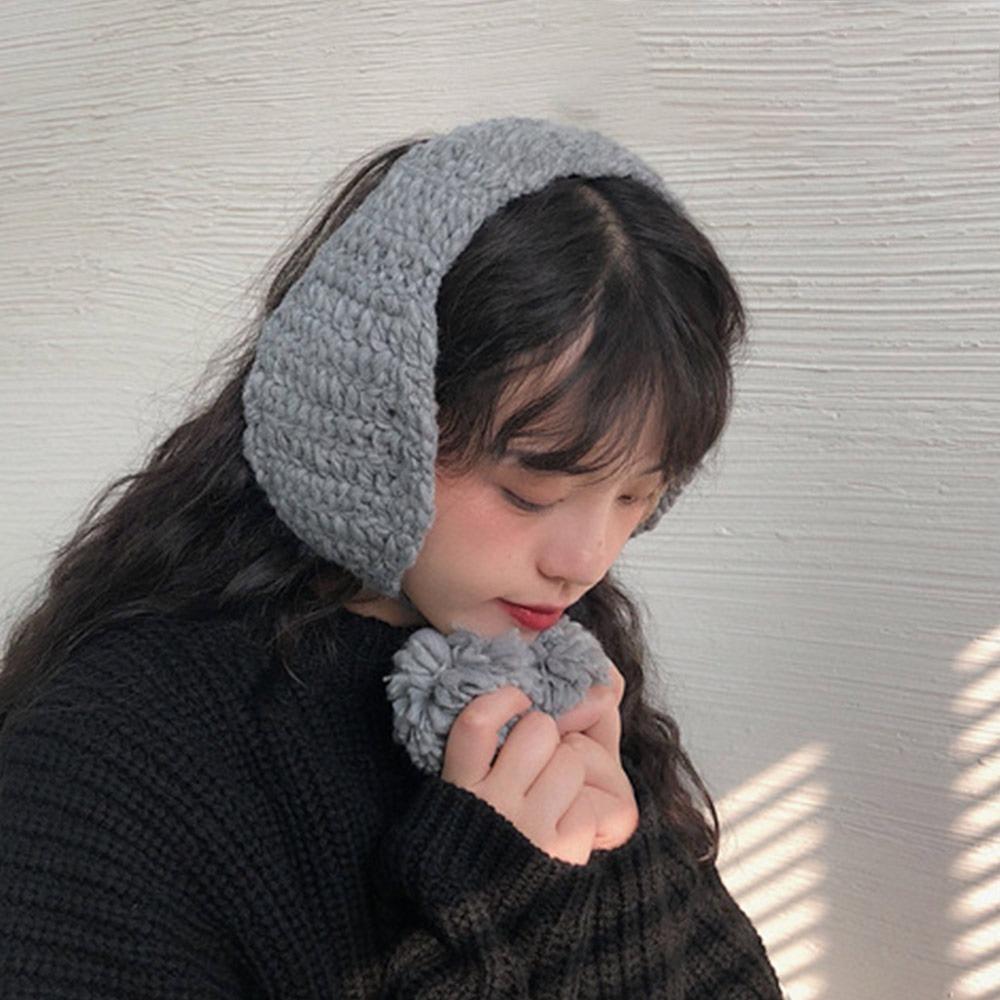 Thicken Knitted Earmuffs Plush Winter Ear Cover Retro Warm Earmuffs Girl