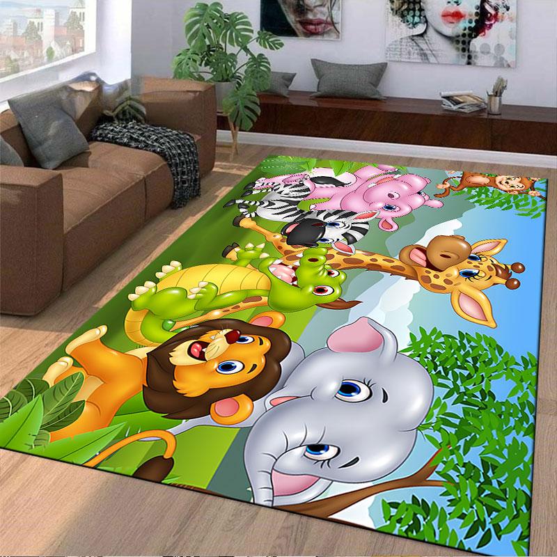 Cute Cartoon Safari Animals suitable as a non-slip mat for the living room or bedroom sofa