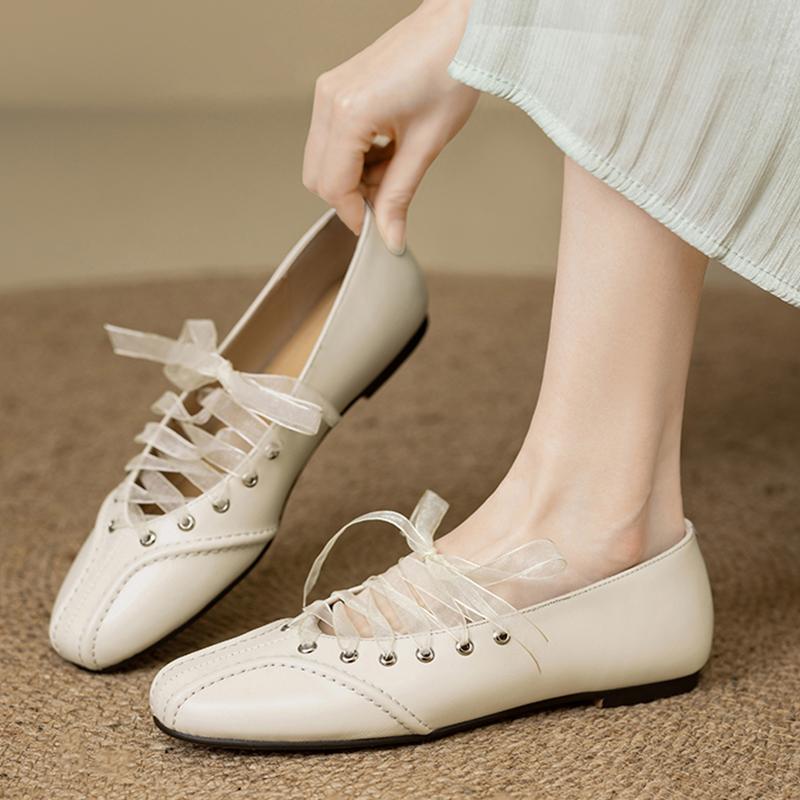 Модная женская новая кожаная коровья кожа круглый носок весна и осень низкий каблук плюс большой шнуровка удобная повседневная одинарная обувь
