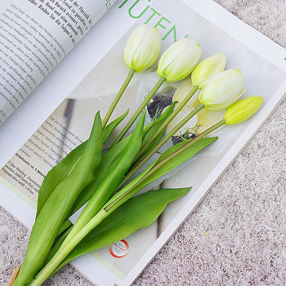 Имитация цветка Свадебные ручные цветы Букет Искусственный цветок Домашнее украшение Искусственные тюльпаны Цветок