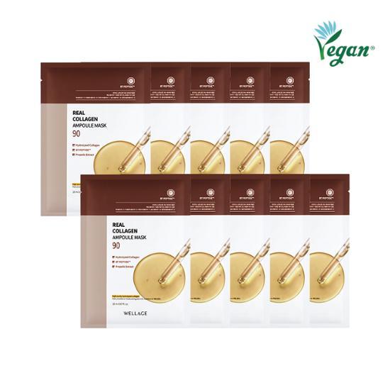 WELLAGE Ампульная маска Real Collagen 10 шт.