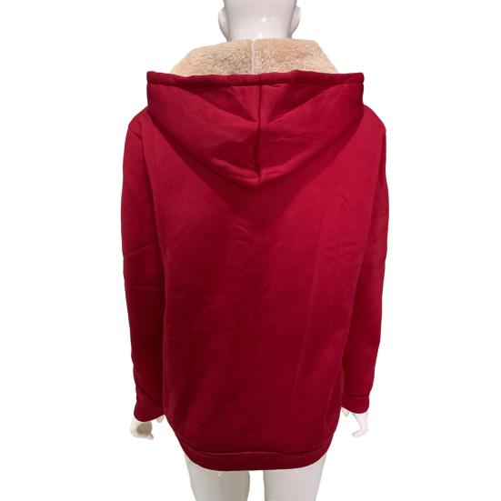 Женская зимняя толстовка с капюшоном и карманами, с толстой флисовой подкладкой, однотонная, с длинными рукавами, эластичными манжетами и подолом на молнии