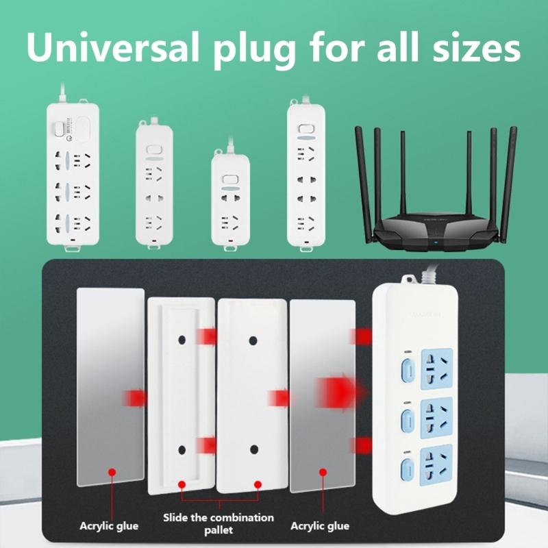 Power Strips Holder Self Adhesive No Need Drilling Easy Installation for Home Office Use for Computer Space Tidy Use