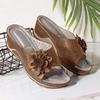 Lucyever Flower Platform Wedges Heels, женские тапочки с толстой подошвой и открытыми носками, женские летние туфли 2024 года, повседневная обувь больших размеров 43