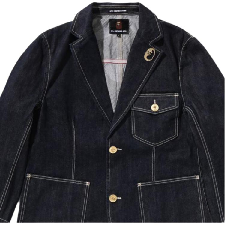 A BATHING APE Denim Jacket Men's Black 7K80-140-310