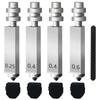 Set of nozzles for anycubic kobra x combo, 0.25/0.4/0.4/ 0.6 mm, 4 silicone covers and brush