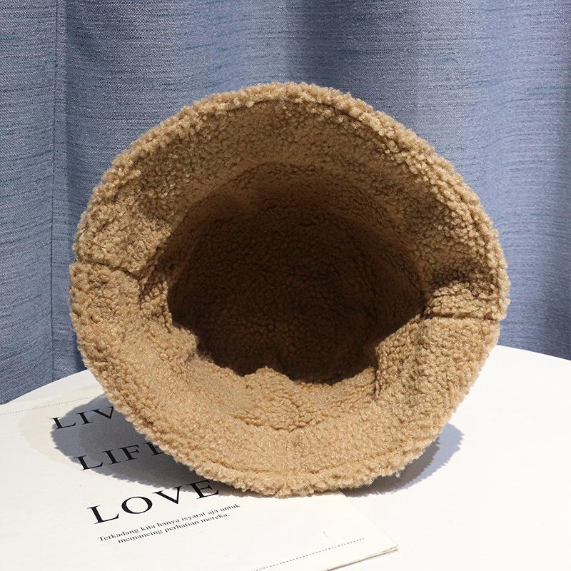 Шляпа Женская Осенне-зимняя Ins Замшевая Шляпа-ведёрко в корейском стиле Универсальная Теплая шляпа-панама из овечьей шерсти Мужская