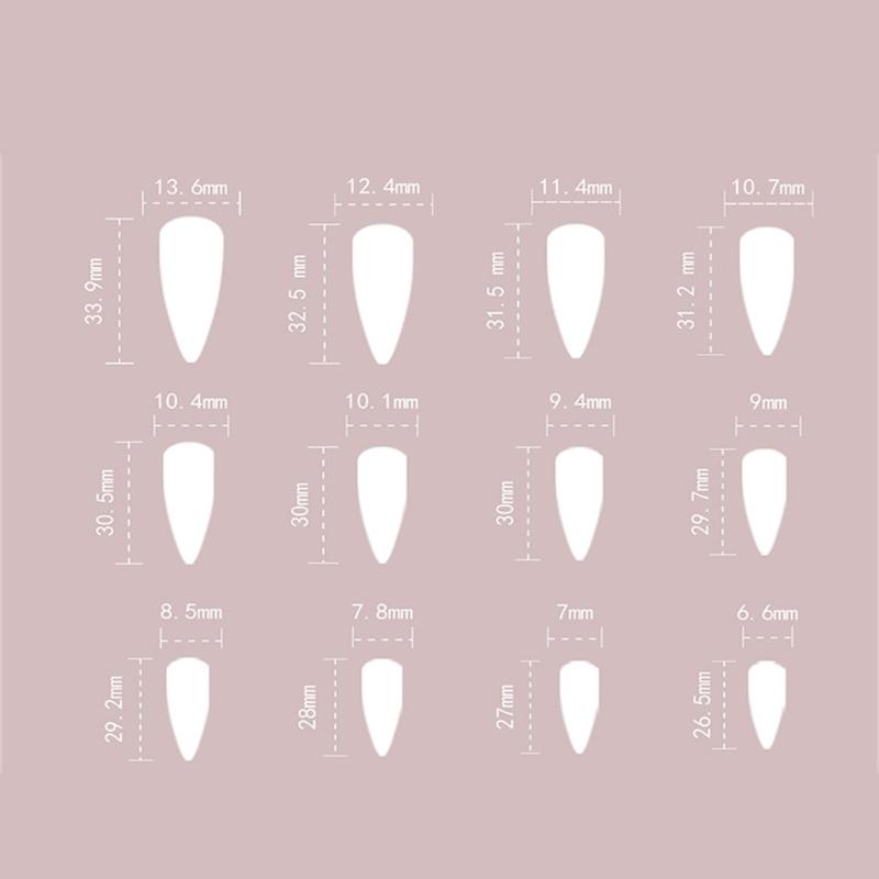 24Pcs Leopard Print Press On Nail Long False Nail French Tip Glossy Artificial Nail Full Cover Stick on Nail