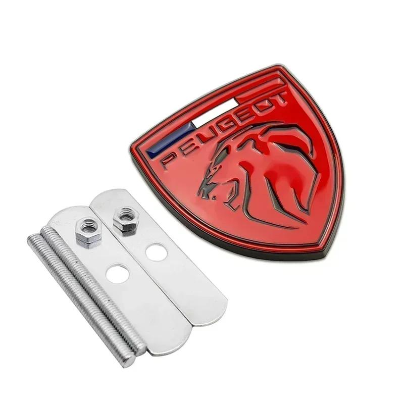 Car Front Grille Emblem Metal Badge Decoration for Peugeot 106 107 108 206 207 208 301 306 307 308 407 408 508 2008 3008 4008