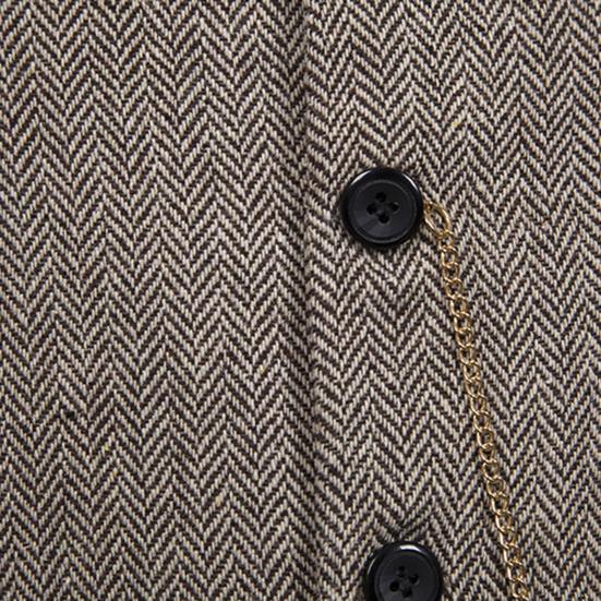 Мужской деловой жилет, деловой жилет с цепочкой, декор без рукавов, облегающий однобортный однобортный жилет с v-образным вырезом, против морщин, накладные карманы, мужское пальто