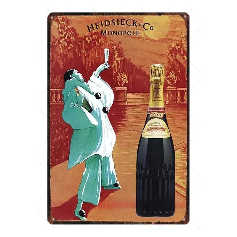 Металлическая жестяная табличка Morlant Reims Champagne Винтажные французские плакаты Жестяной знак Плакат Настенное искусство Табличка для бара Кофейни Офиса Настенный декор