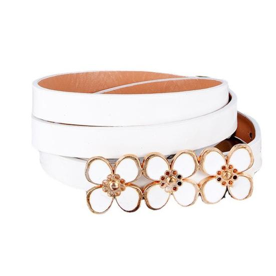 Женский поясной ремень Узкий искусственный кожаный цветок Лук Декор Неразрывное регулируемое украшение на талию Противоскользящий толстый женский поясной ремень Платье Свитер Пояс