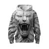 Men's Hooded Sweatshirt 3D Printed Lion Dragon Tiger Cross Pattern 3D Hoodies Visual Effect Pullovers