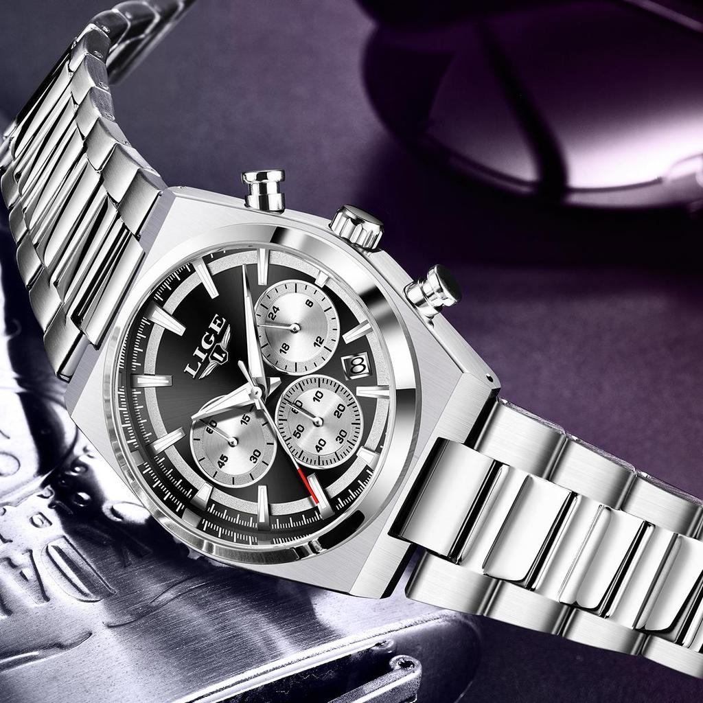 LIGE Новые мужские часы Лучший бренд Простые модные наручные часы Светящиеся водонепроницаемые мужские кварцевые часы