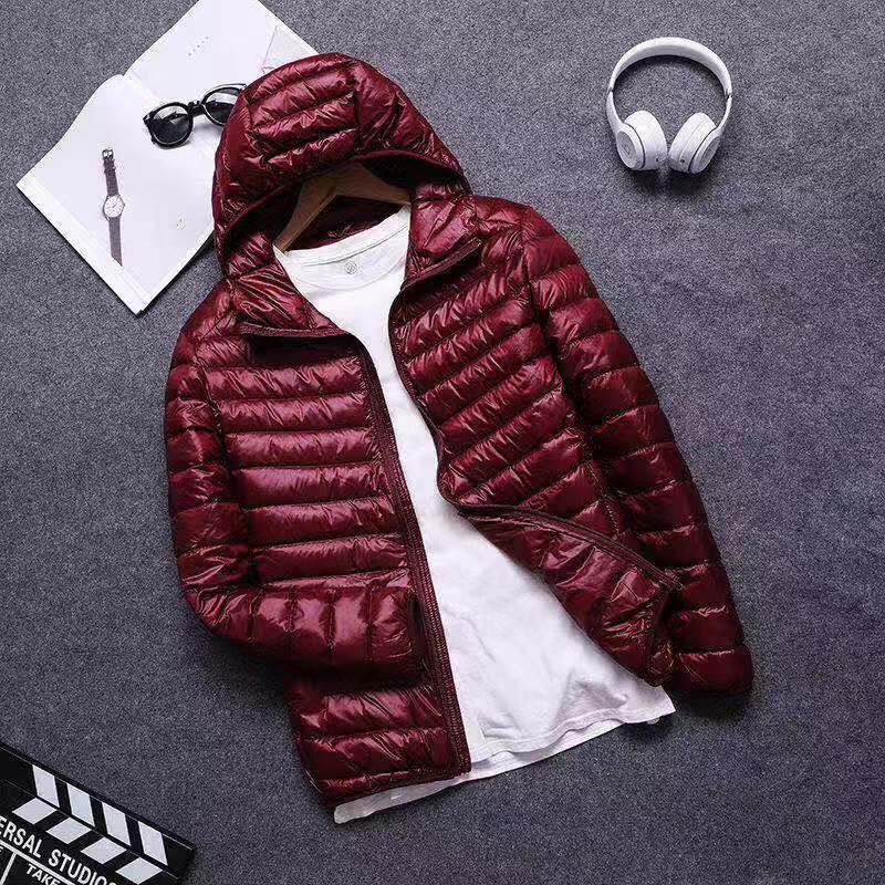 Autumn and Winter Cotton-padded Clothes Men's Light and Fashionable Cotton-padded Clothes Hooded Short Youth Stand-up Collar Cotton-padded Jacket