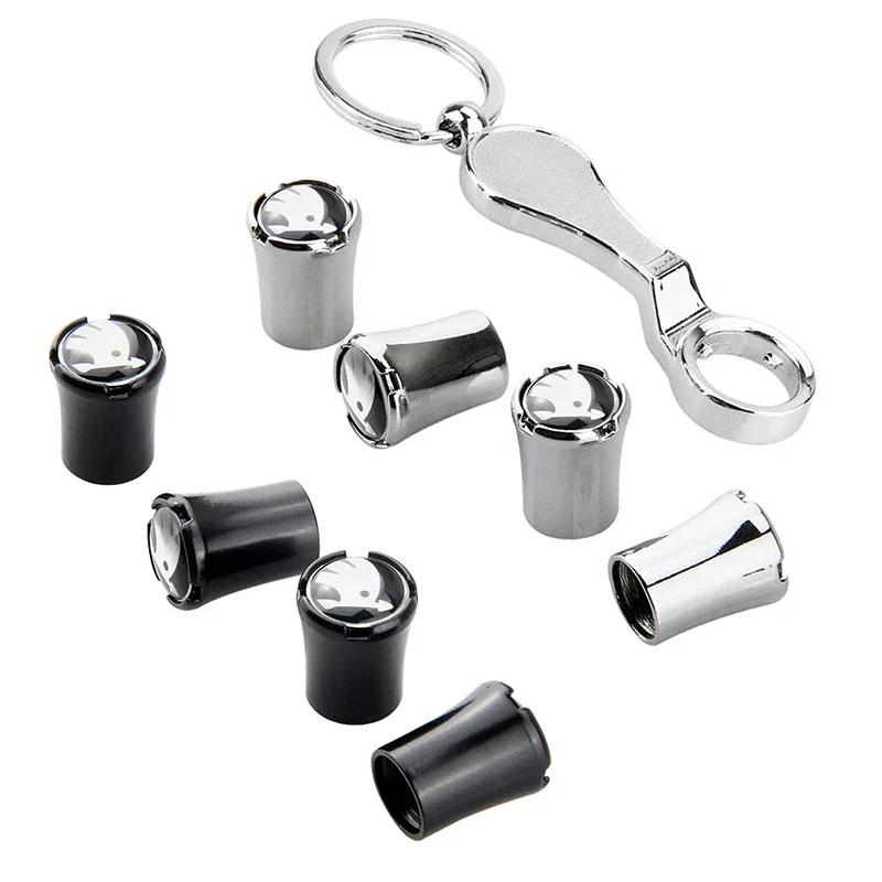 HLLQ9 Car Styling Tire Valve Caps for Skoda Superb Kamiq Fabia Rapid Kodiaq Octavia 2 A7 Tour RS Yeti Wheel Car Tire Cover Decoration