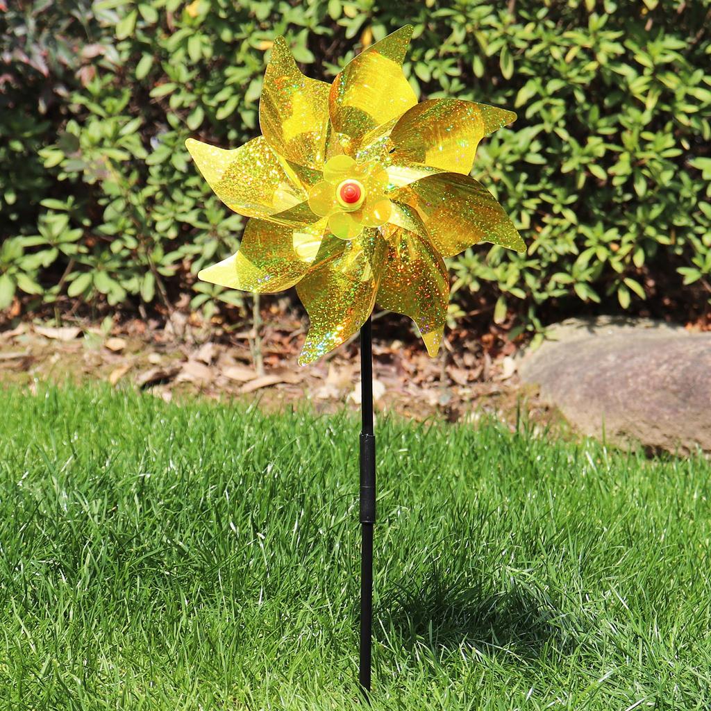 24CM Octagonal Children's Windmill Stall Bird Color Plastic Decoration Stall Toy DIY