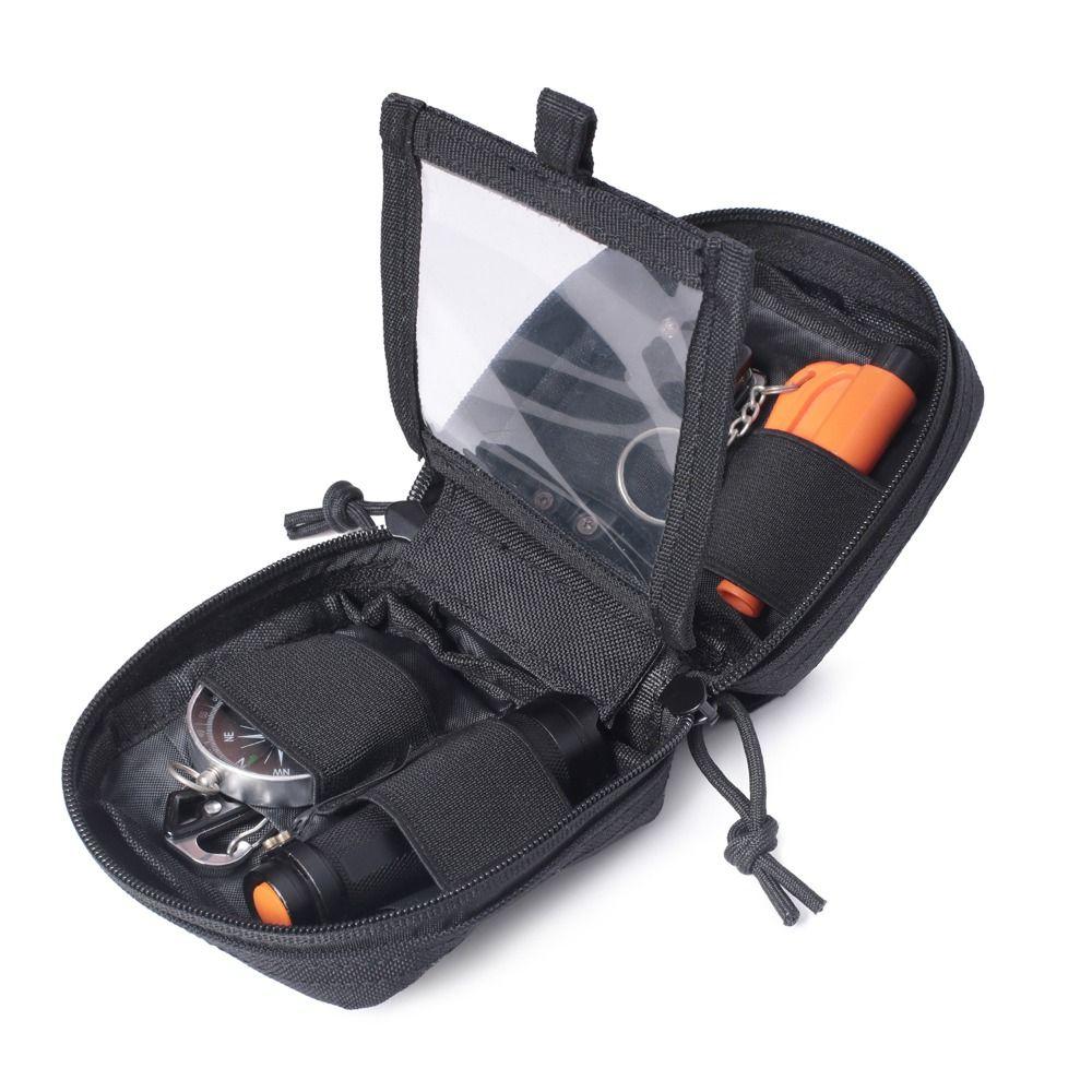 Card Holder EDC Pouch Compass Flashlight Tool Pack Bag EDC Waist Bag Hiking Accessories